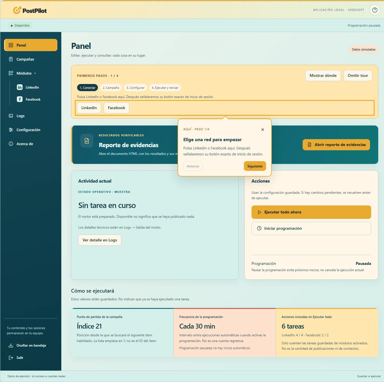 PostPilot Social Network · Tutorial